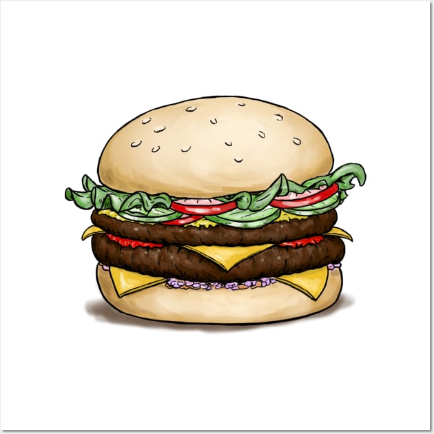 Cheeseburger Wall Art by Space Penguin Studios 